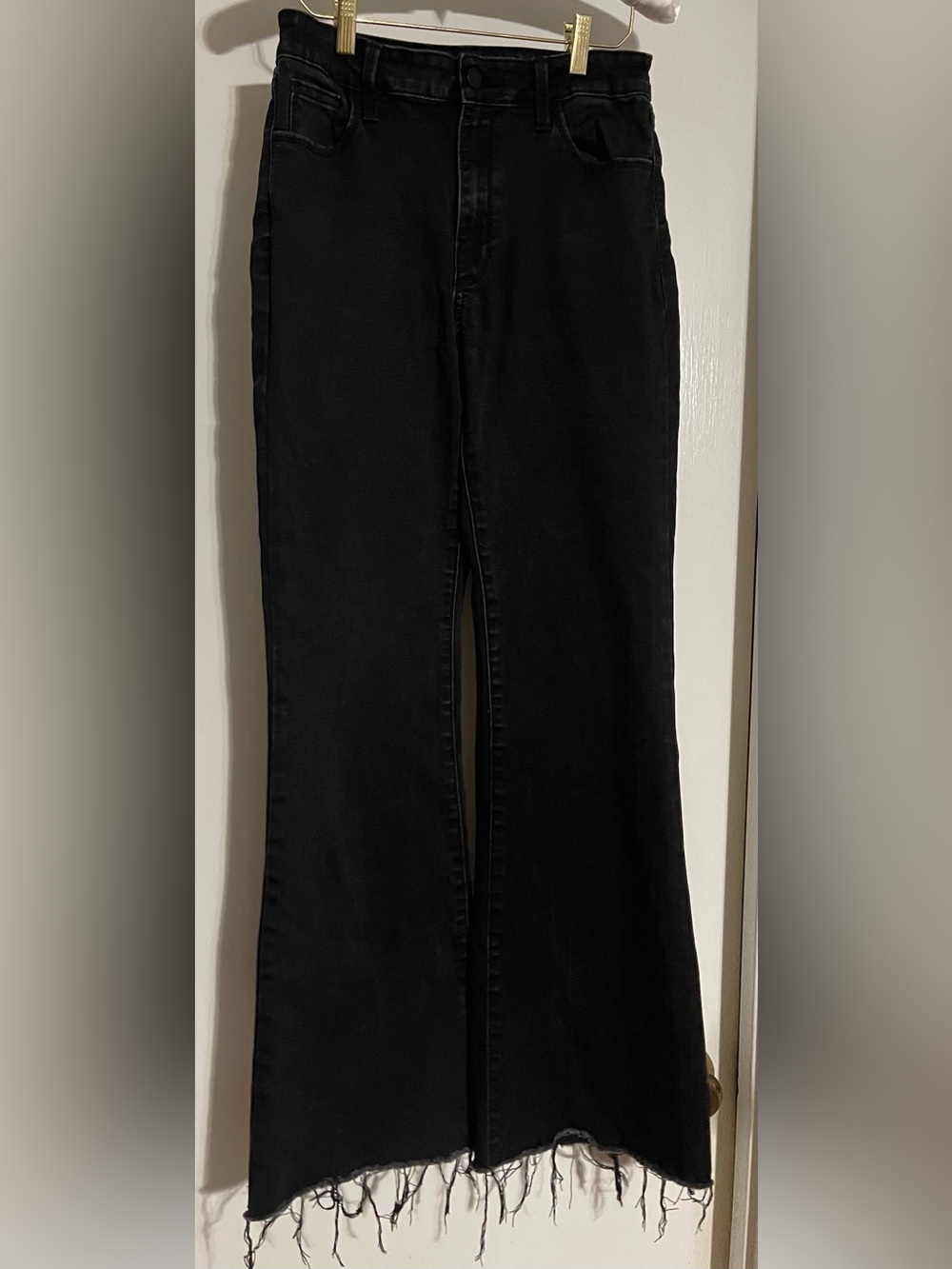 JBD JUST BLACK DENIM Black Jeans w/ Frayed Raw Hem Size 28